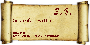 Srankó Valter névjegykártya